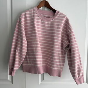 lululemon Pink and White Striped crewneck Sweatshirt size medium